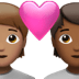 🧑🏽‍❤️‍🧑🏾 couple with heart: person, person, medium skin tone, medium-dark skin tone display on Apple